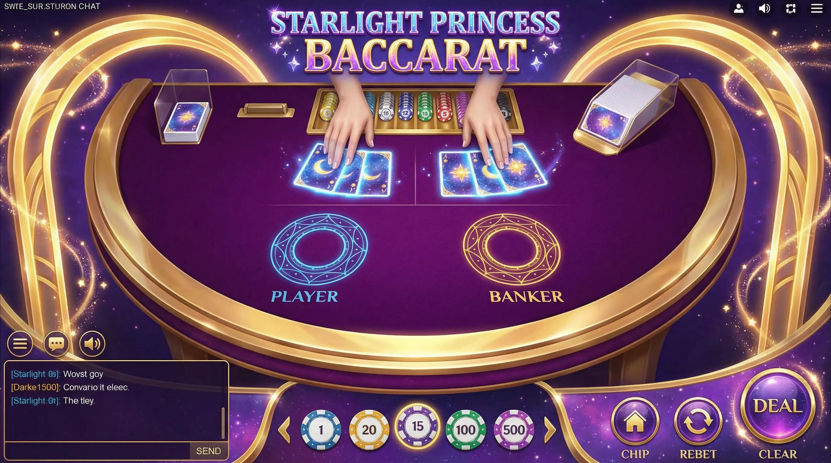 Interface de jogo do Bacará cncbet